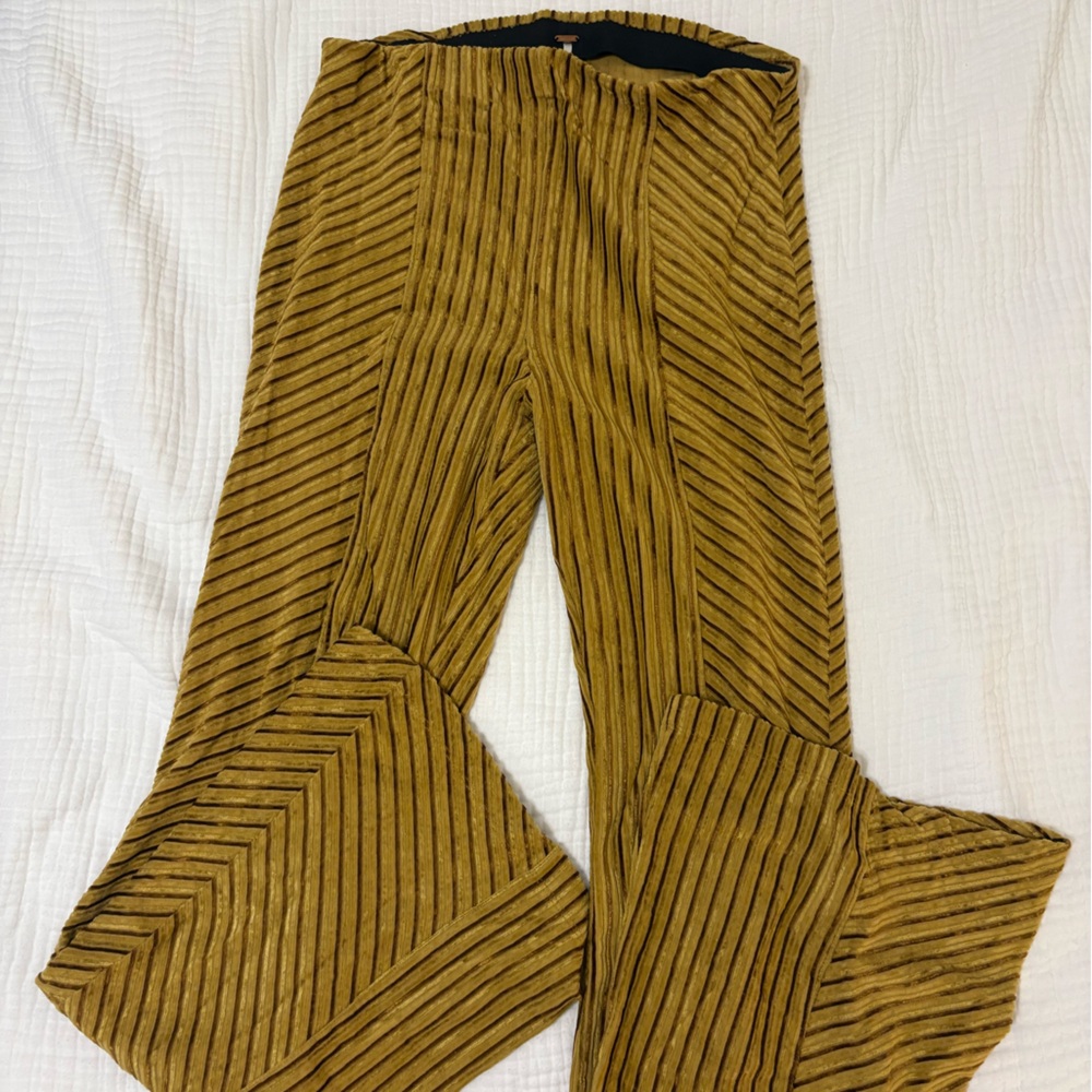 Free People Gold and Brown Flare Pants
